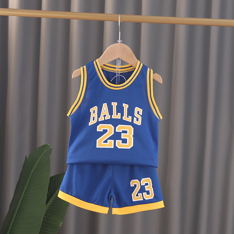 

Summer Boy Clothing Set Casual Fashion T-shirt Pant Kid Children Baby Toddler Boy Clothing 0-5 Years Basketball Clothes, Yellow