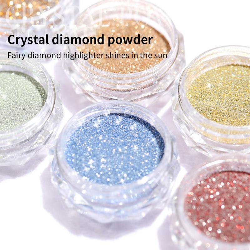 

Nail Glitter Art Broken Diamond Powder Laser Painting Template Stencils Easy Paint For Beginner Shiny Pigment Decorations, Silver;gold