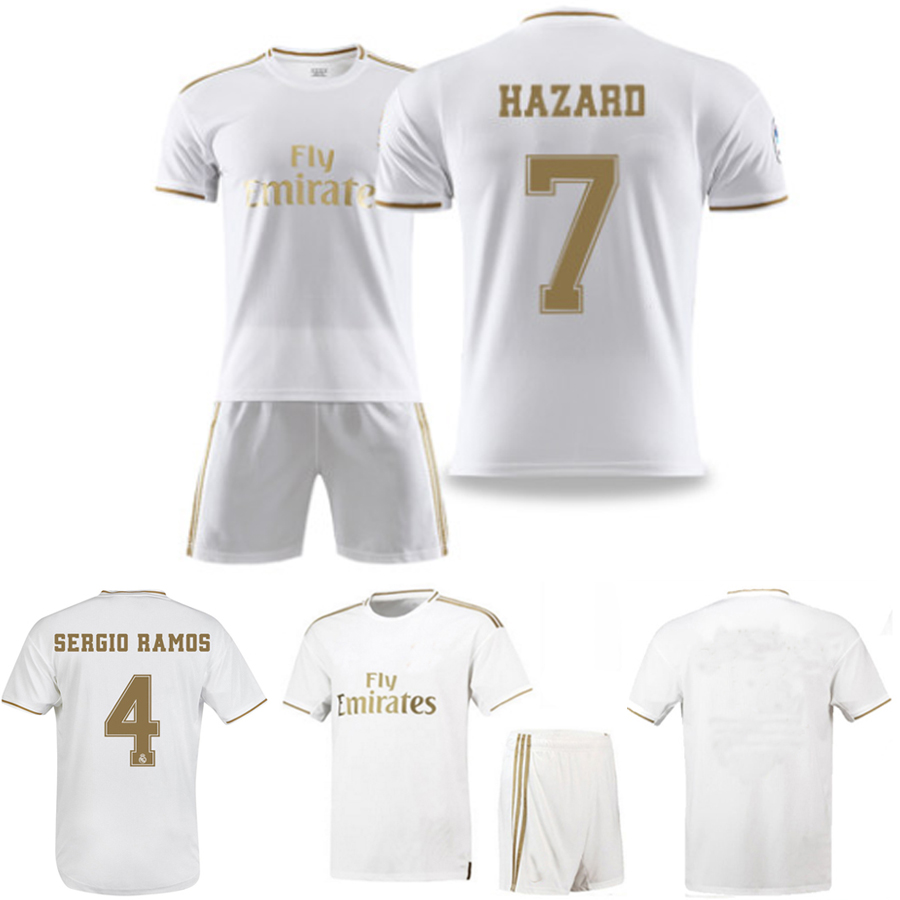 

Retro soccer jersey football shirt 19 20 HAZARD 7 SERGIO RAMOS 4 classic vintage camiseta de futebol Maglia Di Calcio kids boy girl home kit, Black;blue