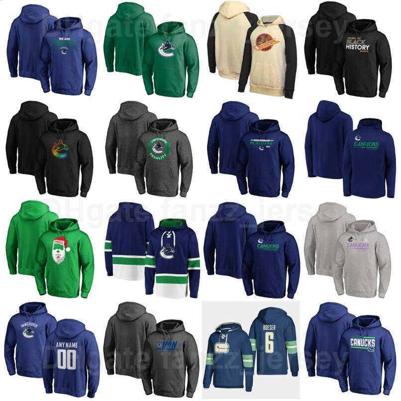 

Vancouver Canucks Hoody Pullover Hockey Jackets 53 Bo Horvat Hooded 6 Brock Boeser Hoodies 40 Elias Pettersson Sweatshirts Quinn Hughes