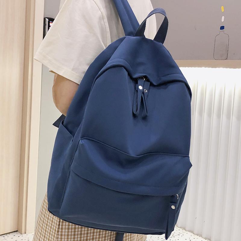 

Backpack HOCODO High Quality Women Waterproof Nylon Female Backpacks Pure Color College Student Bookbags Casual Travel, Black