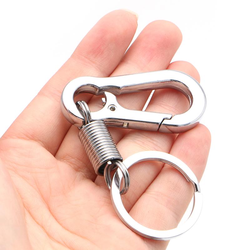 

Keychains Stainless Steel Hook Clip Hanging Retractable Suspension Anti Lost Keychain B2QE