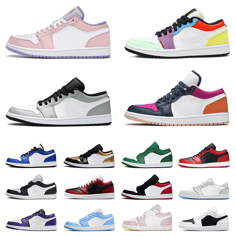 

Fashion Jumpman 1 1s Low Men Women Basketball Shoes Reverse Mocha Barely Green Mighty Swooshers Pink Bleached Coral Shadow Sports Sneakers Trainers Big Size 12, #33 36-45