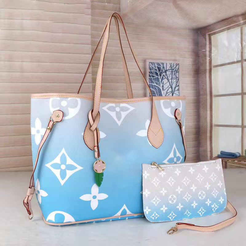 

M45678 Gradient Onthego 2Pcs Shoulder Crossbody Bags Full Shopping Designer Handbags Cowhide 5A+Quality Women Fashion Messenger Bag, Freught dhl