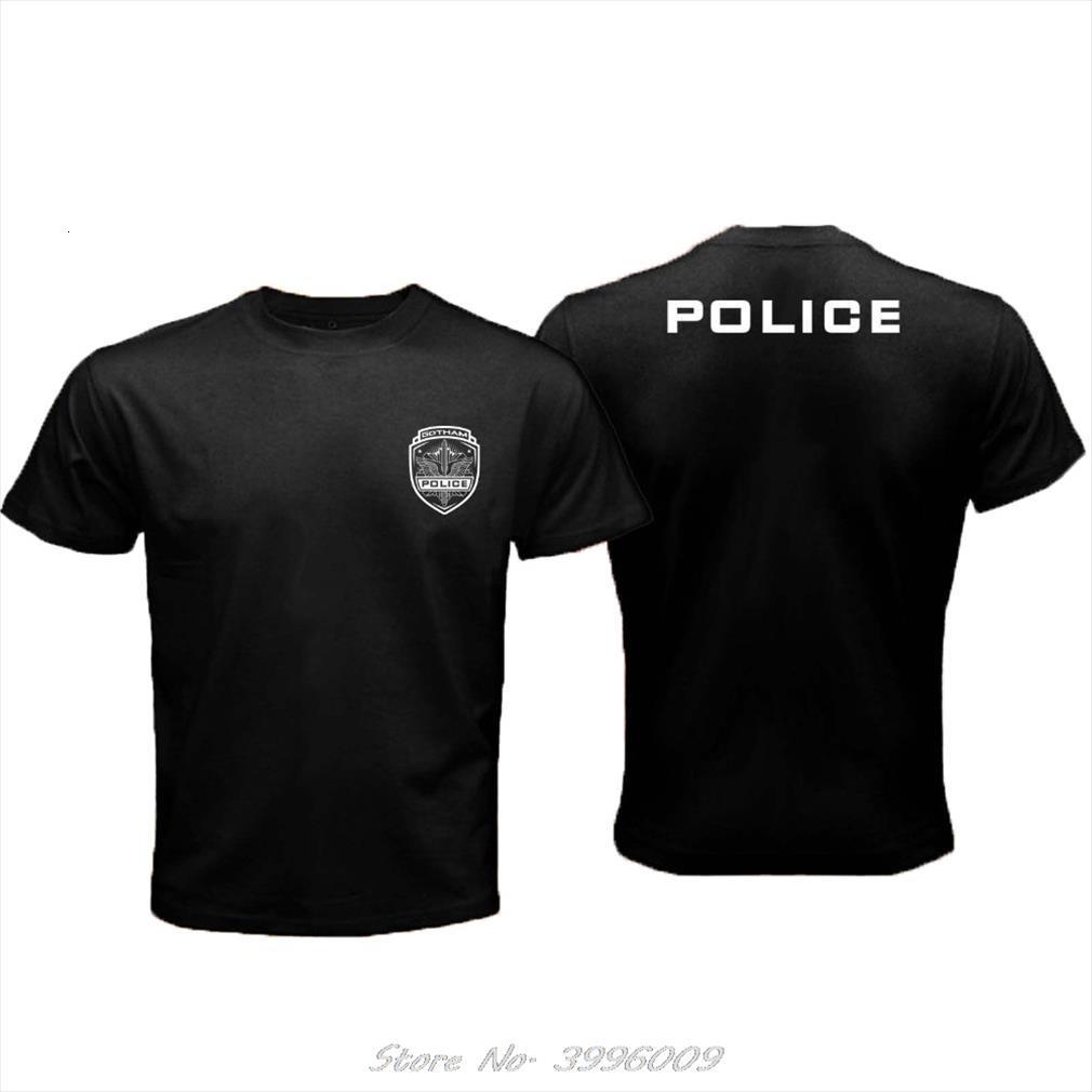 

gotham city police department men t shirts gcpd of the dark knight retro black shirt sales summer tees, White;black