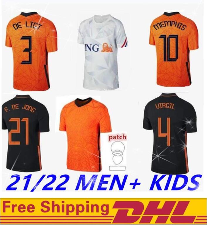 

DHL free delivery Netherlands 2021 2022 Dutch Soccer jersey DE JONG WIJNALDUM HOLLAND kit VIRGIL football 21 22 STROOTMAN MEMPHIS jerseys men + kids, Black;yellow