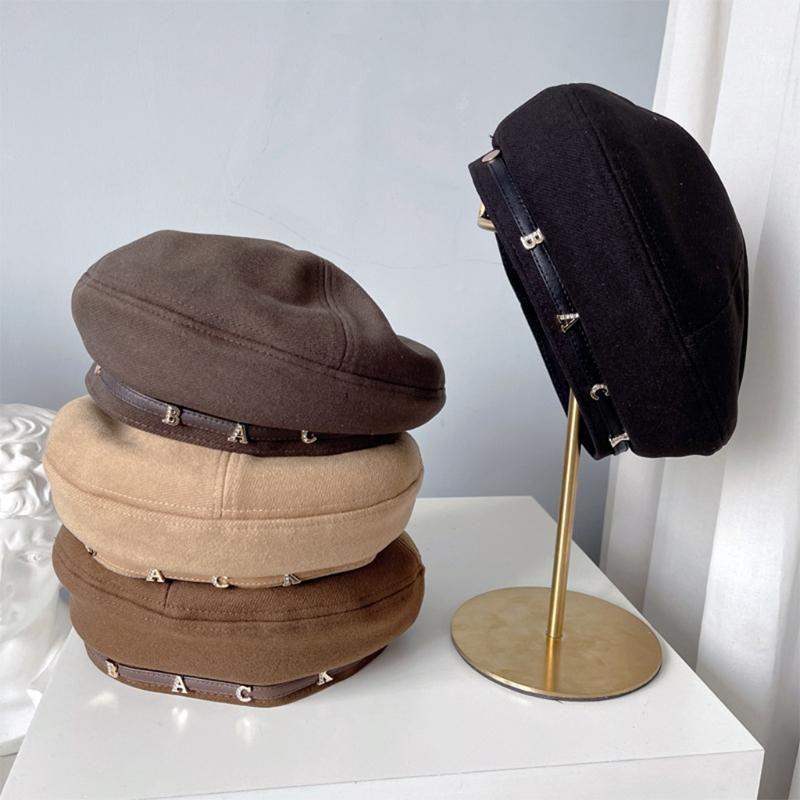 

Berets 2022 Wool Beret Hat French Style Beanie Hats Fashion Ladies For Women Girls Lady Outdoor 4 Colors, Black