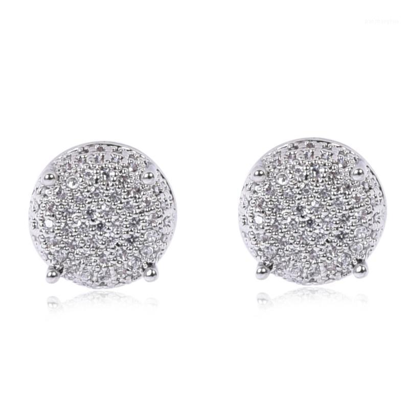 

White Stud Earrings Fashion Korean Version Simple Style PavÃ© Round Small Ladies Earring Gifts, Golden;silver