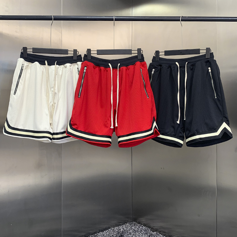 

21ss High Street Trendy Men' Loose Oversize Sports Shorts Designer Fashion Knee Length Short Pants 3 Style Big Size Reflective Pant, Mesh white
