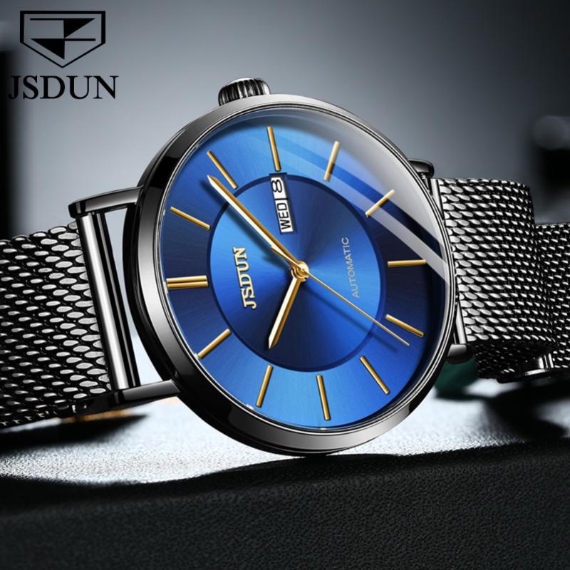 

Mechanical Watch Men Men's Automatic Watches Male Black Mesh Belt Waterproof Wristwatch Reloj Hombre Wristwatches