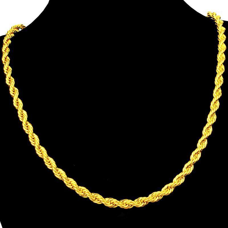 

Statement Rope Chain Yellow Gold Filled Mens Womens Necklace Long Accessories 24" Chains
