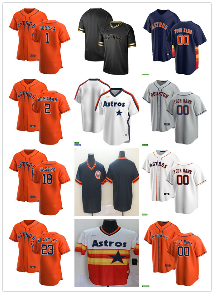 

Men Women Youth Baseball Jersey Houston Astros 23 Michael Brantley 2 Alex Bregman 18 Jason Castro 1 Carlos Correa Custom Bl, Blue;black