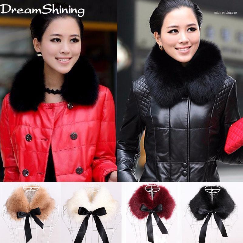 

DreamShining Selling Faux Fur Scarf Women 2021 Autumn Winter Warm Scarves Ladies 52cm Collar Wrap Scarves1