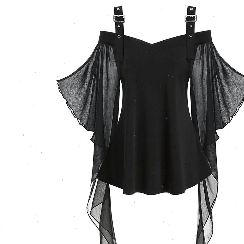 

Fashion Women Shirt Ladies Tops Halloween Gothic Criss Cross Lace Insert Butterfly Sleeve Blouse Camisas Mujer Verano, White