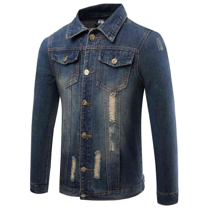 

2020 plus size clothes denim hollowed out jacket men's j6818, As shown in figure
