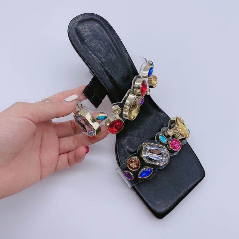 

Dress Shoes 2021 Designer In Black Color Luxury Elegant Crystal Shoe Women Ladies Comfortable Fashion Sexy Wedding Female