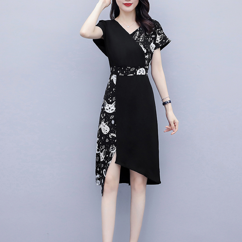 

Office Ladies Mini Dresses Woman V Neck Short Sleeve Casaul Work Formal Elastic waist Bodycon Dress femme robe vestido de mujer 210520, Black