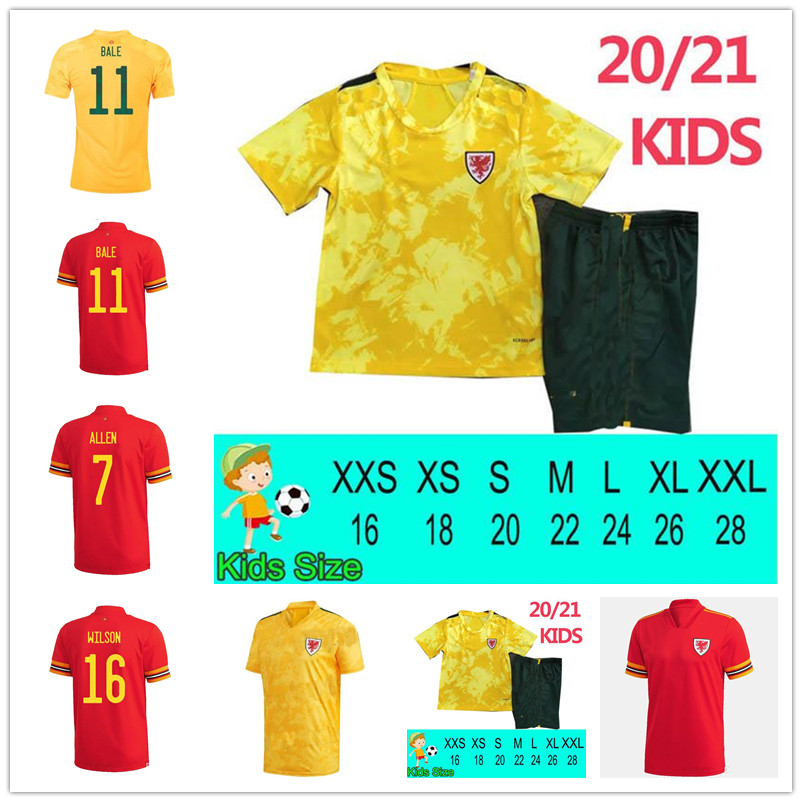 

2021 wales soccer jerseys bale james ramsey national team 20 21 cymru home away maillot de football shirt men kids kit uniforms, Black;yellow