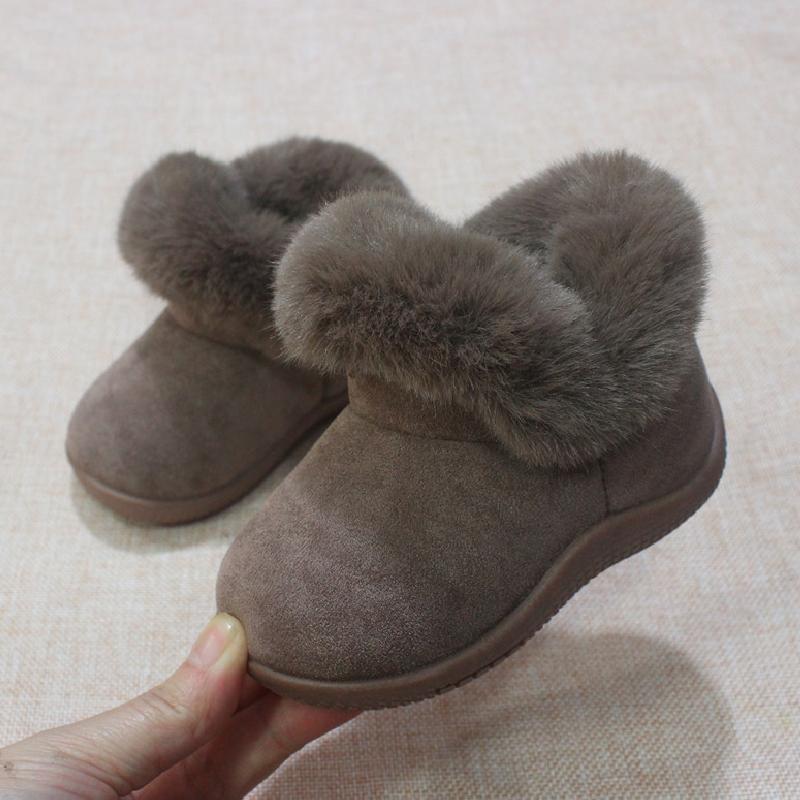 

Boots Born Infant Baby Girls Winter Warm Non Slip Casual Soft Sole Snow Shoes Fashion Fur On Boys, Black;grey