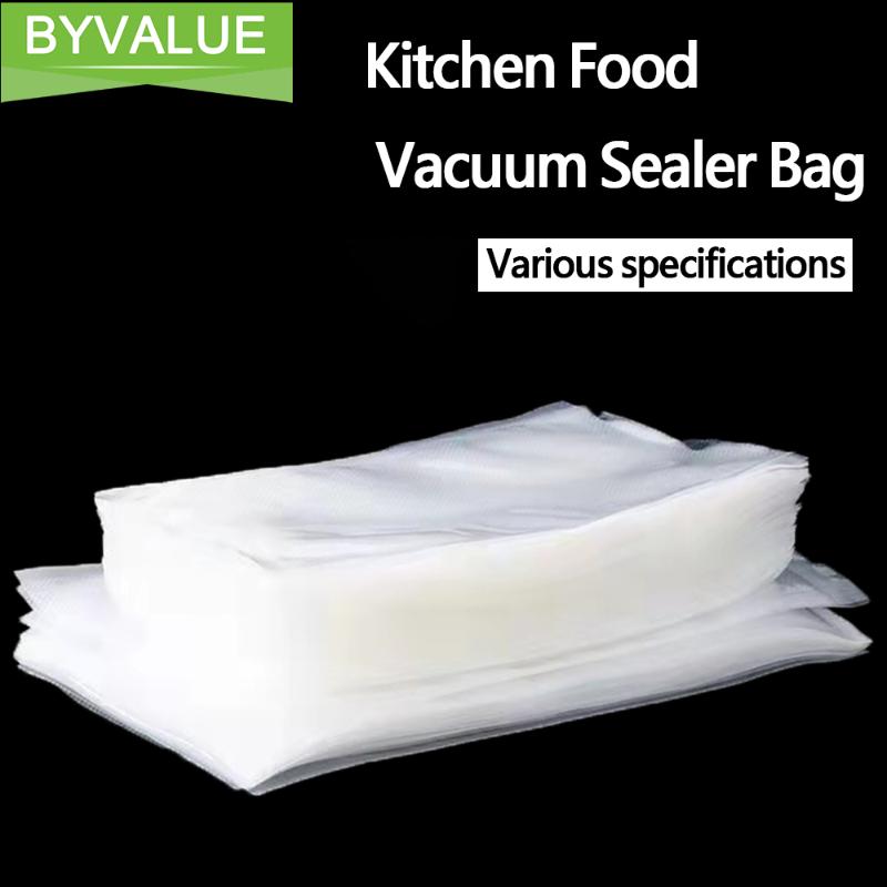 

Vacuum Food Sealing Machine Byvalue 100PCS Kitchen Bag For Sealer Home Dry Wet Plastic Packaging Multiple Size Saver Bags