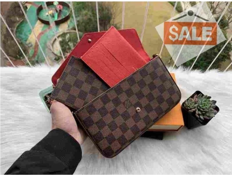 

Low price LVLOUISVITTON BagVUTTON chain bag for women classic shoulder bages clitch handbag Envelope bagss crossbody p, Red;black