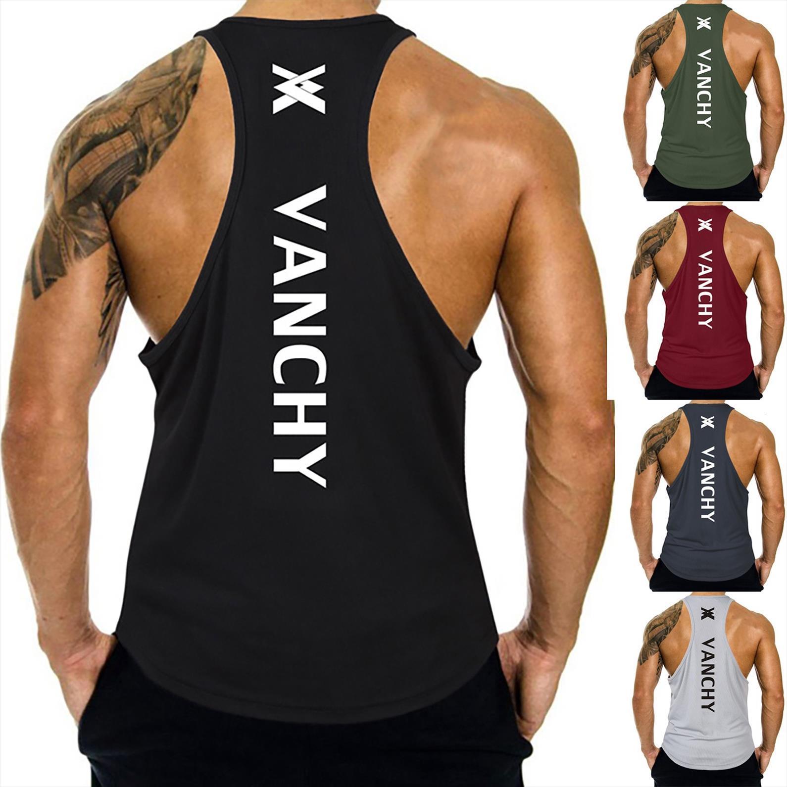 

male sleeveless black vest shirts men plus size gym tank slim clothing mens bodybuilding summer, White;black