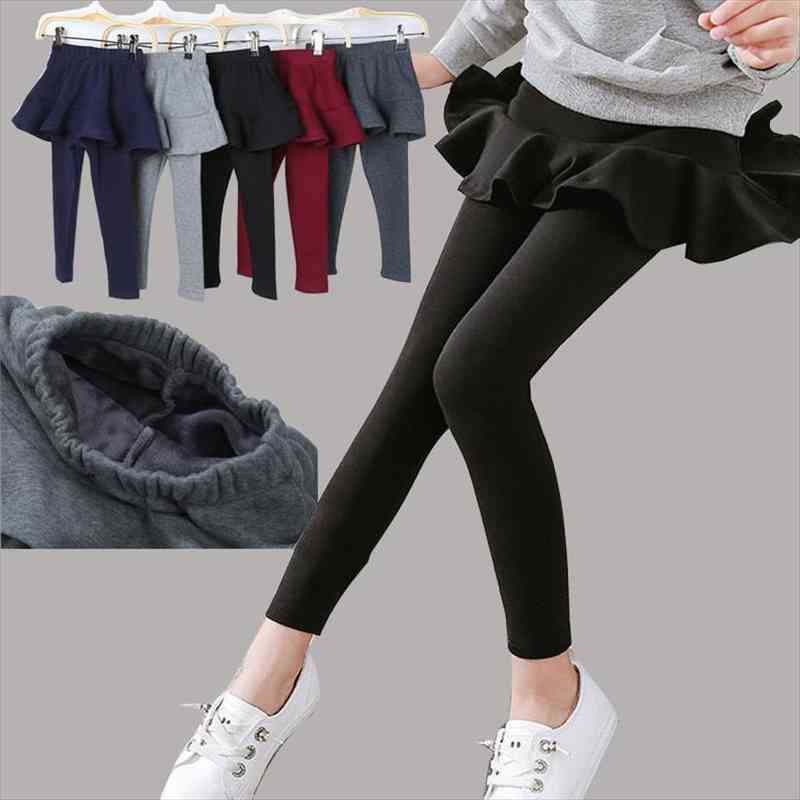 

girls dikke leggings plush and thickened children warm pants shirt autumn and winter legging 380g down proof, Black