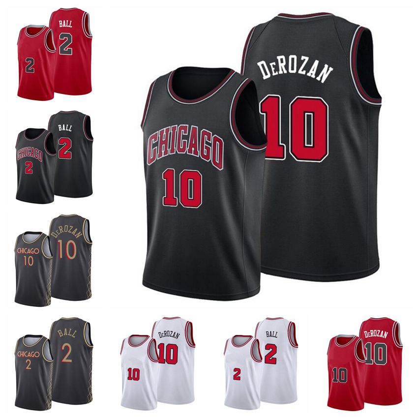 

LaMelo Ball 2 Jersey Mens Alex DeMar DeRozan 10 Basketball Jerseys 2021 Trade Black White Red Edition City, Black;red