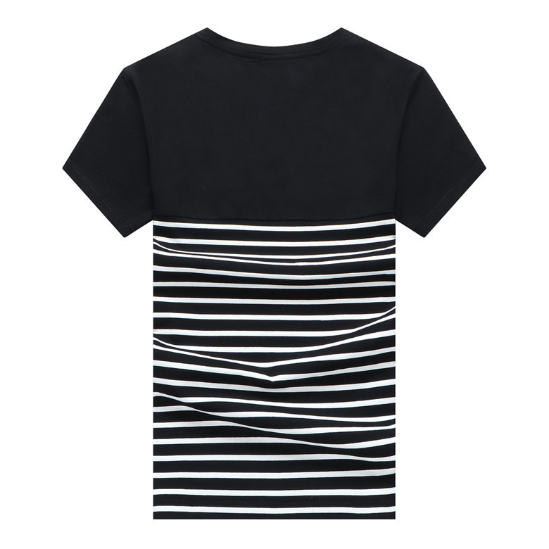 

2021 Summer Stripe Round Neck En's Polos Shirts Short Sleeve Mens Brand Classic T-shirts Tee Embroidery 100% Cotton Slim Fit Casual Business, White