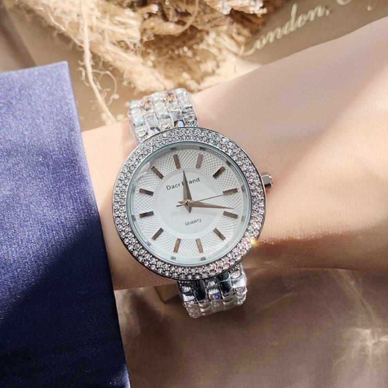 

Wristwatches Women's Watch Fashion Rose Gold Silver Diamond Engagement Elegant Lady Clock Gift Relojes Para Mujer 2021
