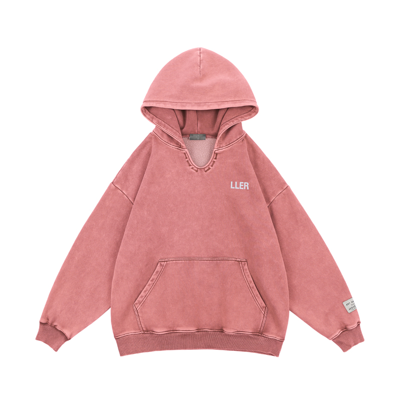 

21FW Europe USA Autumn Winter Oversize Hoodie High street fashion men women fleece cotton Hooded Sweatshirt, Washed pink