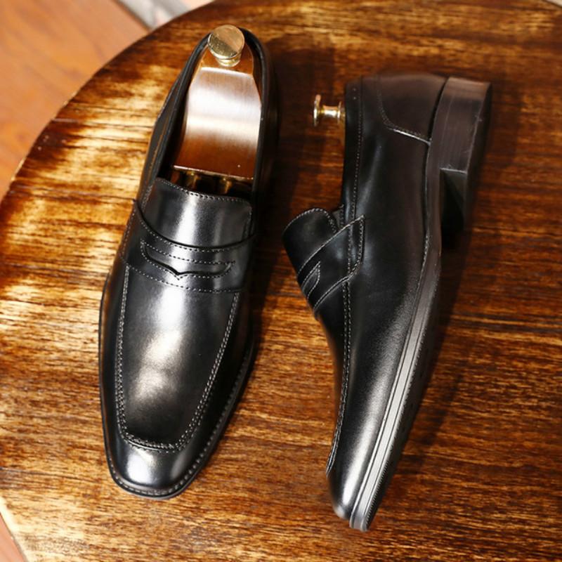 

Brand Italian Shoes Men Genuine Cow Leather Brogue Wedding Business Mens Casual Flats Black Vintage Oxford For Man Dress