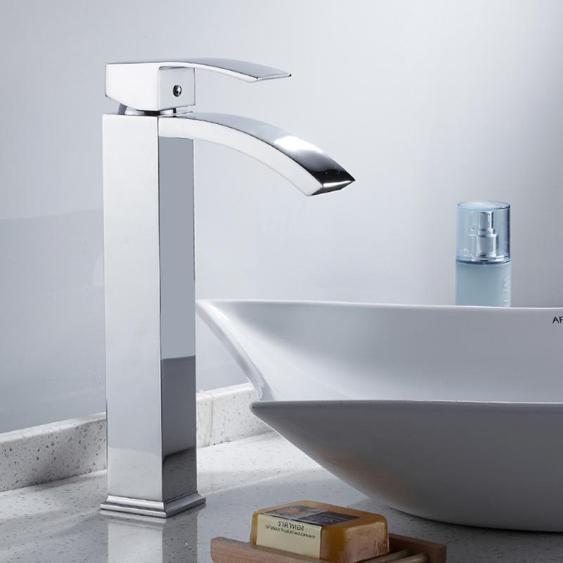 

Bathroom Sink Faucets Modern High Faucet Brass Single Handle Hole And Cold Mixer Tap Deck Mounted Torneira