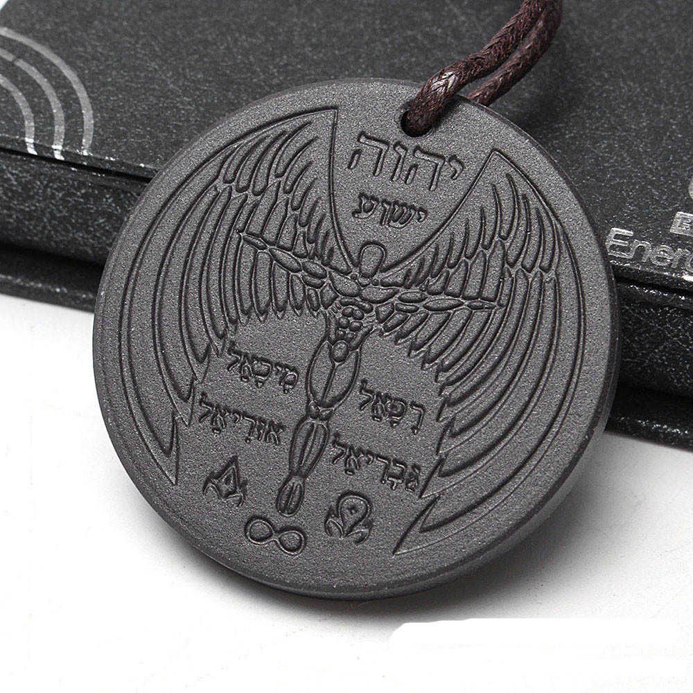 

yutong New Quantum Science Scalar Energy Necklace Round Pendant for Men Woman Tourmaline Volcanic Stone Jewelry