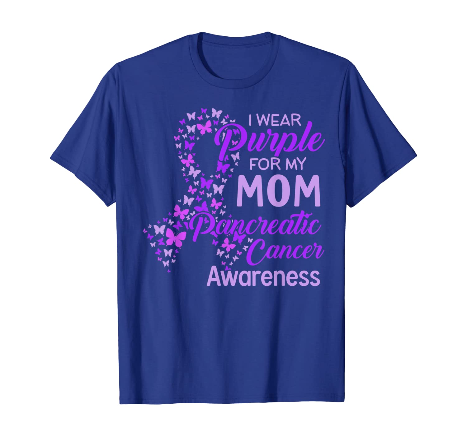 

I wear Purple for my Mom Pancreatic Cancer Tshirt, White;black