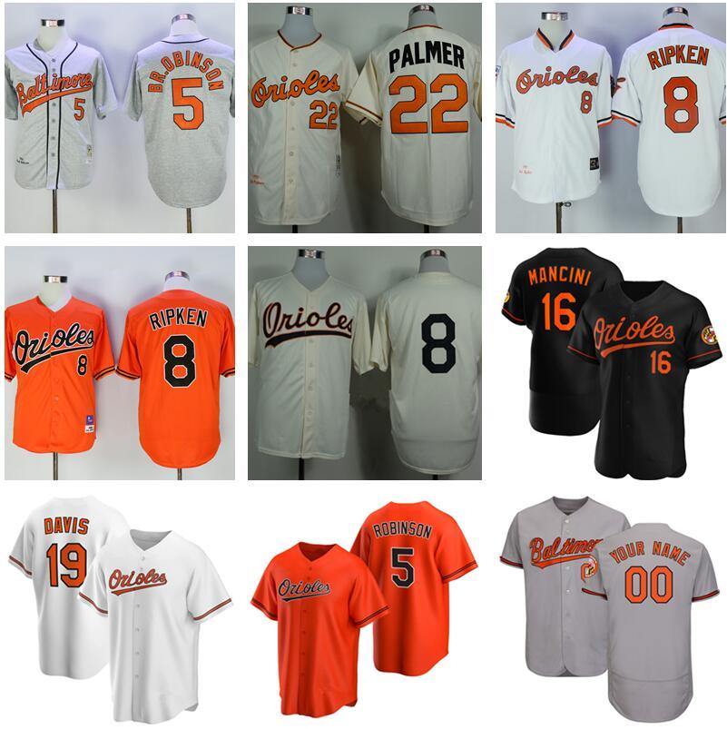 

8 Cal Ripken Jersey JR 20 Frank Robinson 5 Brooks Robinson 22 Jim Palmer 19 Chris Davis16 Trey Mancini 39 Renato Nunez Stitch Baseball Men, Blue;black