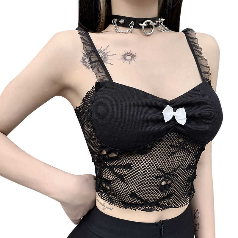 

Black Crop Top Womens Gothic Clothes Summer Strapless Tube Top Camisole Goth Sexy Aesthetic Lace Bralette Tank Tops Women 210616