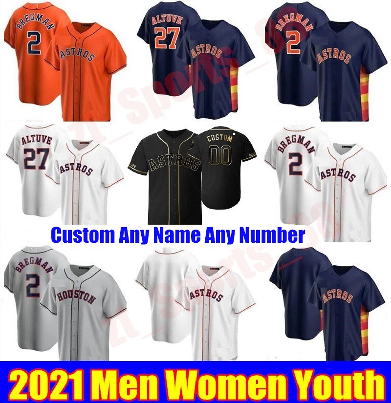 

2021 Houston Men Women youth Baseball Jerseys Jose Altuve Nolan Ryan Alex Bregman Yordan Alvarez Craig Biggio Jeff Bagwell Justin Verlander Astros jersey, As shown in illustration
