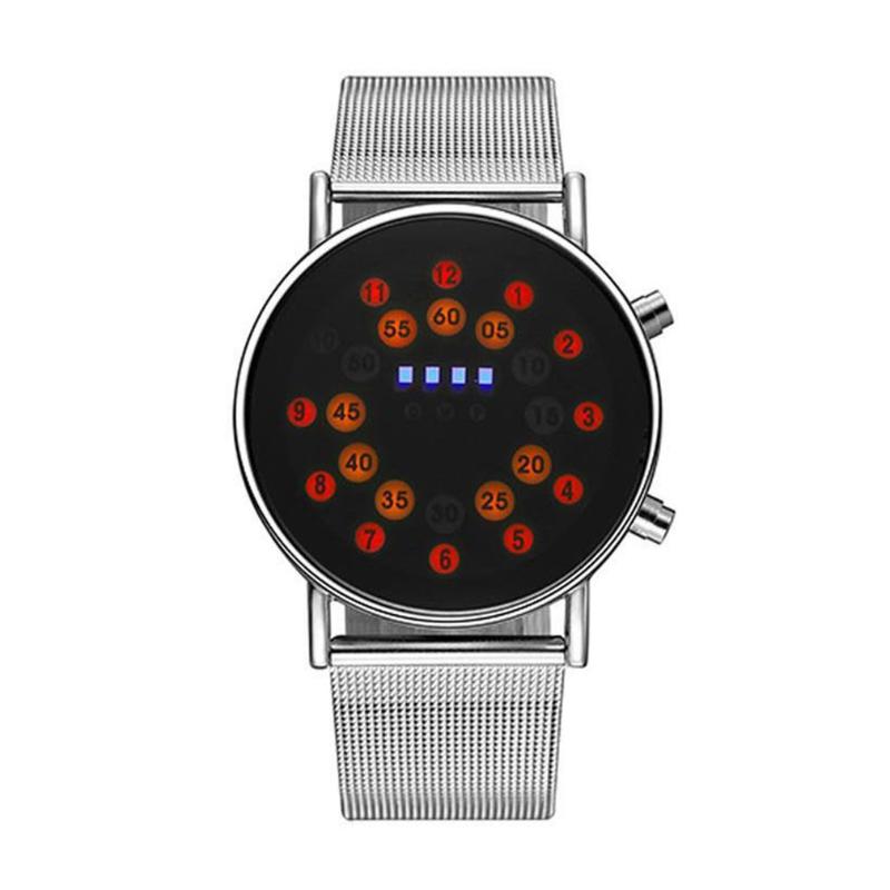 

Special Ultra-thin LED Ball Watch Student Korean Version Of Men's Steel Strap Personality Trend Fashion Wristwatches, 02