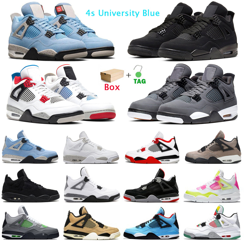 

4s Jumpman Basketball Shoes 4 University Blue White Oreo Fire Red Taupe Haze Court Purple Black Cat Mens Trainers Sport Sneakers with box, #1