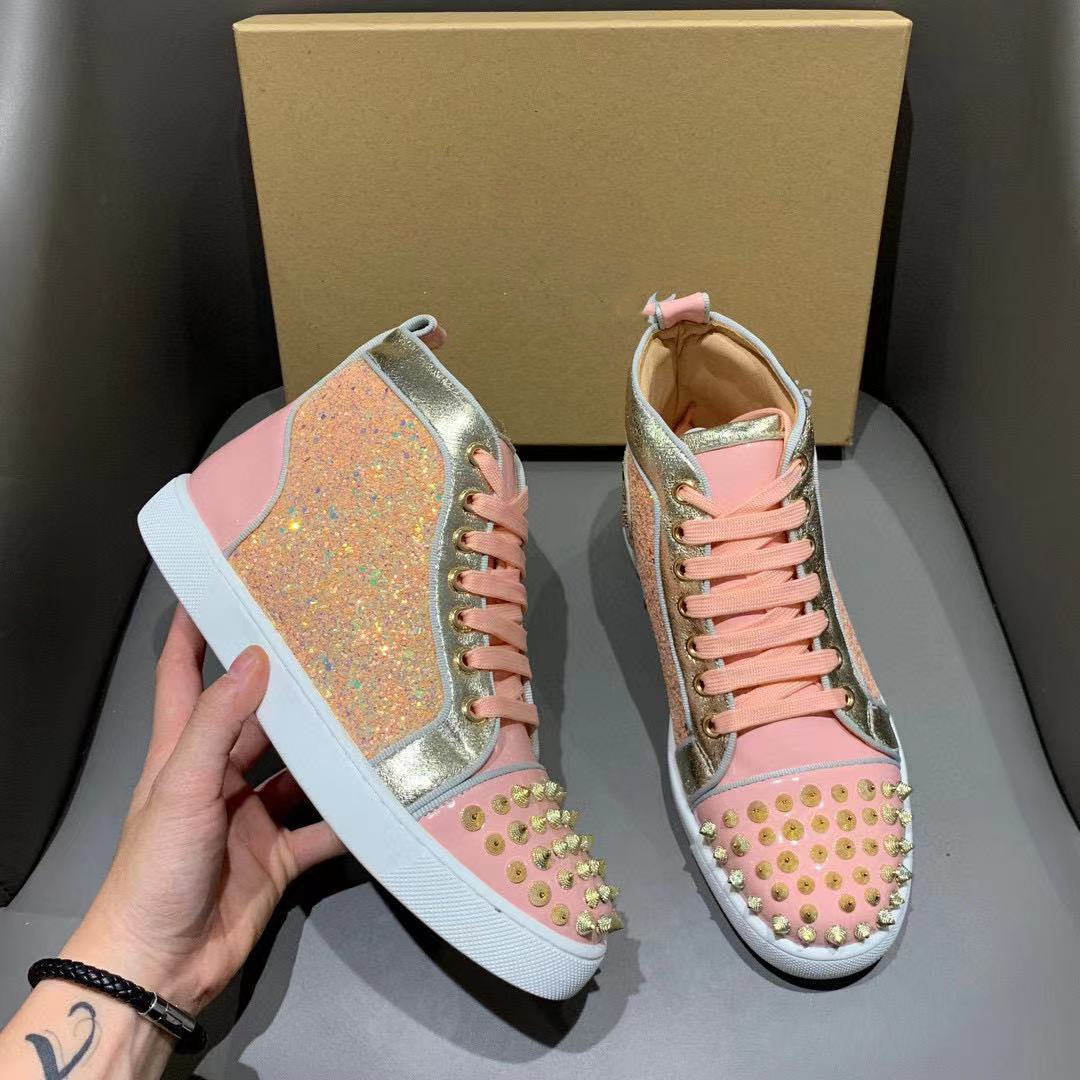 Men Trainers Sneakers Tennis Spike High-top Casual Shoes Women Sneakers Shoes Real Leather Luxury Design Street Chaussures fhrdtrtqast