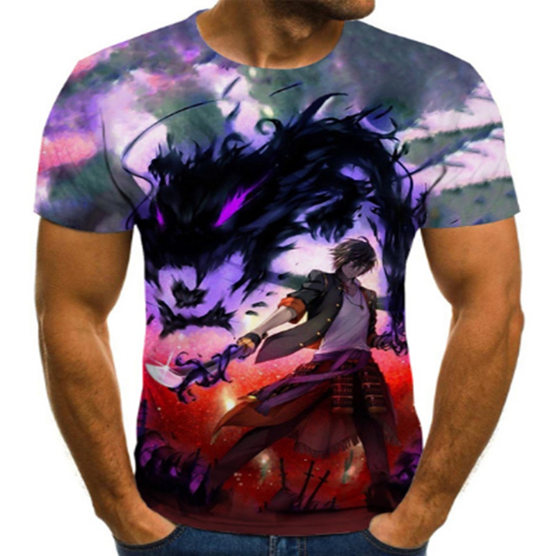 

High Quality Trendy clothing Men kimetsu no yaiba theme mens T-shirt anime Harajuku tops summer fashion T-shirts men's 3D boy clothing plus size streetwear, 0006