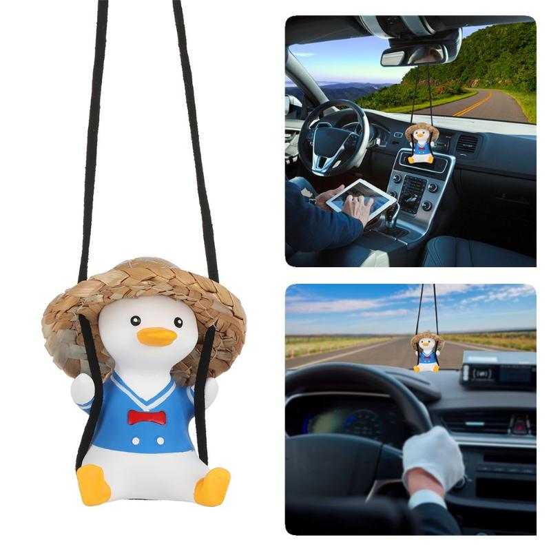 

Interior Decorations Practical Accessories Gift Flying Duck Rear View Mirror Swing Car Hanging Ornament Auto Pendant