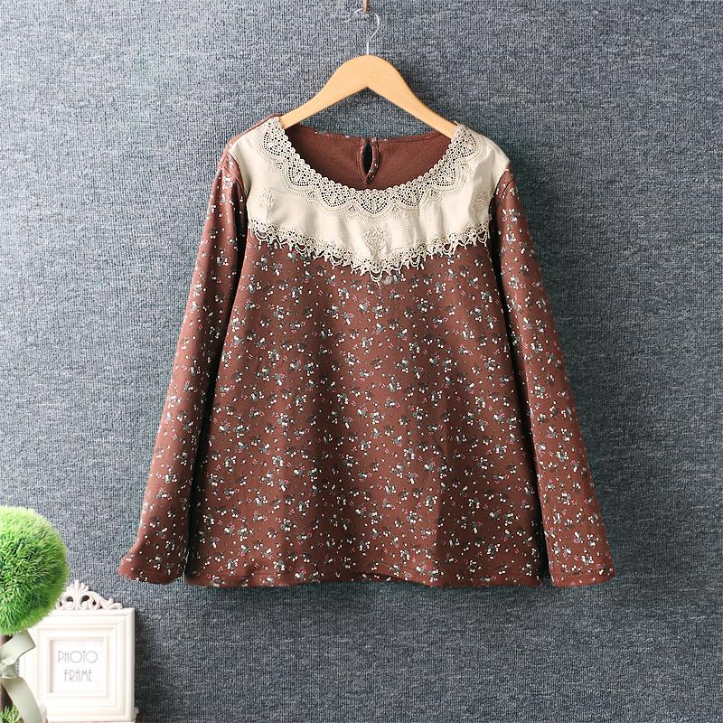 

Women's T-Shirt Autumn Small Fresh Round Neck Knitted Cotton Long Sleeve Tops A1116, No.1