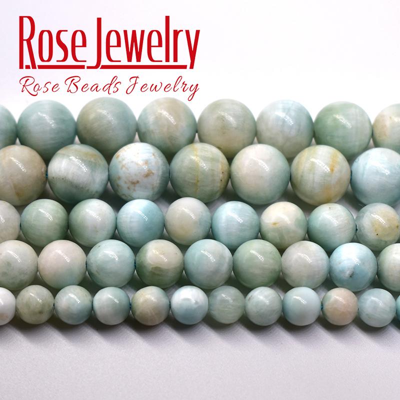 

Other A+ Natural Green Larimar Stone Beads Rare Semi-precious Round Loose For Jewelry Making Diy Charms Bracelets 6 8 10mm 15"