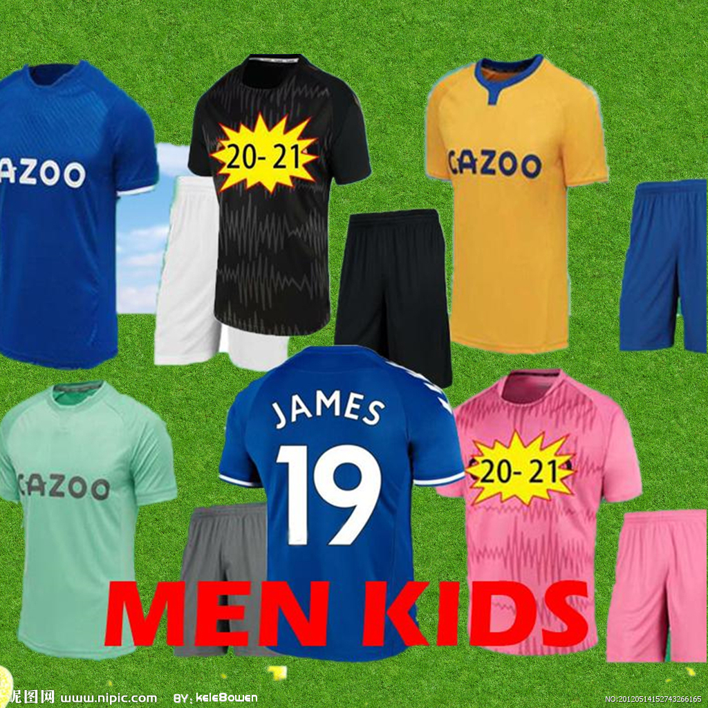 

men+Kids kit 2020 2021 JAMES RODRIGUEZ Soccer Jersey RICHARLISON CALVERT LEWIN Football Shirts Men Kits 20 21 ROBIN OLSEN Goalkeeper Jersey, Black