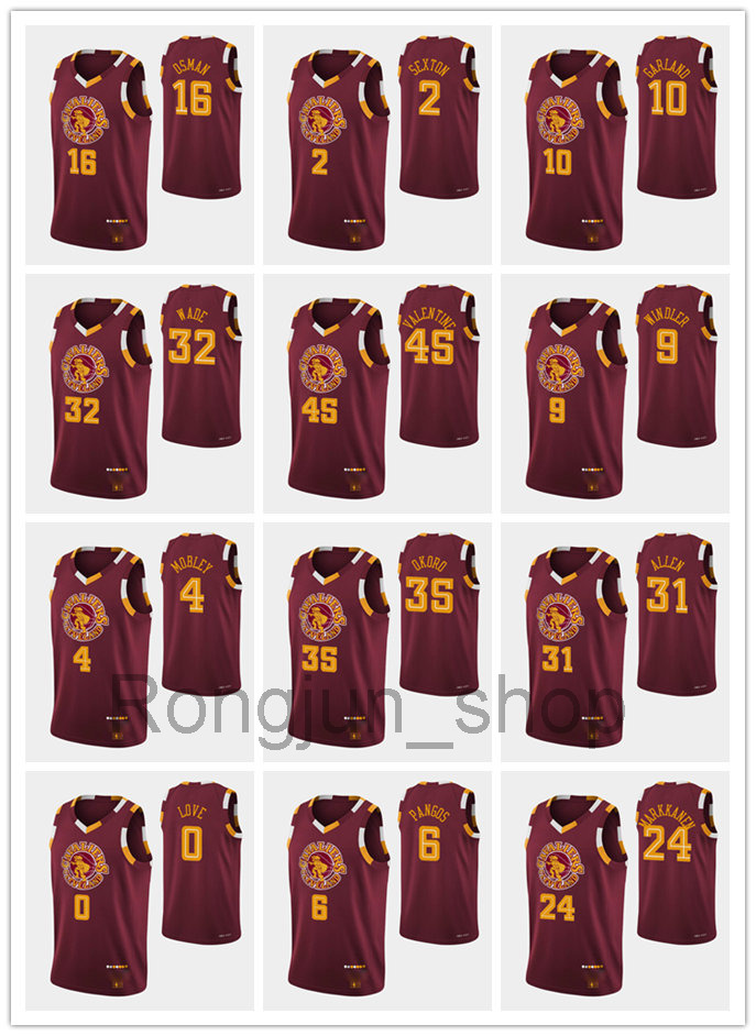 

2021-22 Printed Clevelands Men Lauri Markkanen Collin Sexton Evan Mobley Kevin Love Jarrett Allen 75th Anniversary Cavalier jerseys, 12
