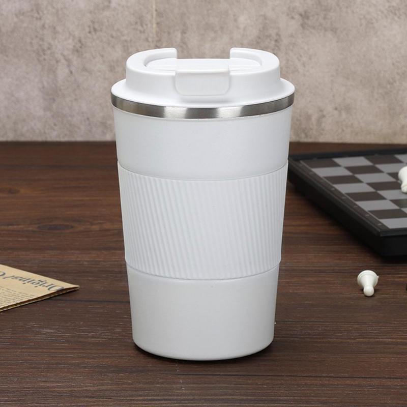 

Water Bottles 1pc 380ml / 510ml Double Layer Steel Coffee Mug With Insulation Non-slip Bottle Travel Car Airless L6w9