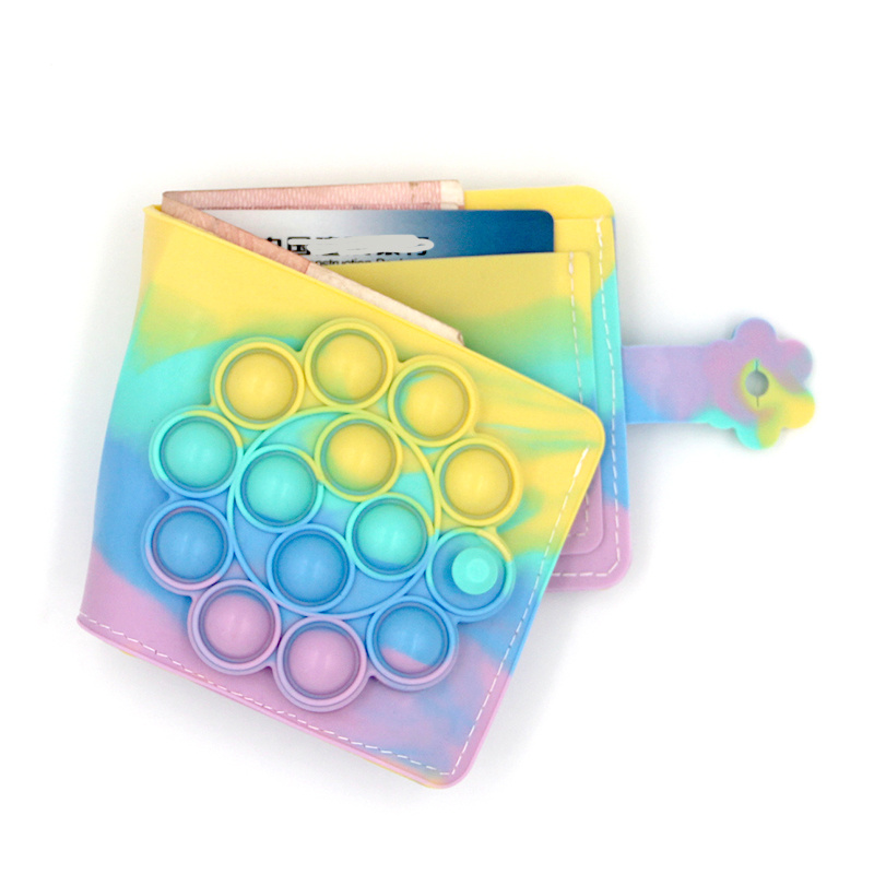 

2022 Fidget Toys New Creative silicone zero wallet decompression bubble student short convenient single-layer wallet card bag fingertip toy wholesale