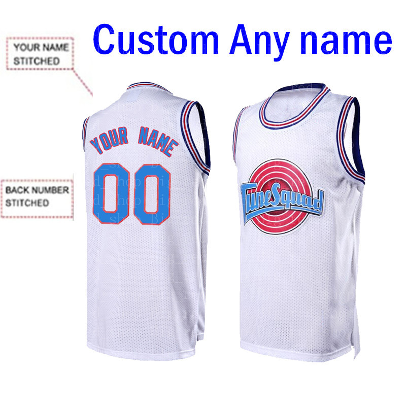 

Custom DIY DESIGN Movie Space Jam Any number Jersey 00 mesh basketball Sweatshirt personalized stitching team name and numbe White 2332323223
